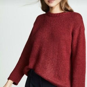 NWT oversized Velvet by Graham and Spencer Sweater burgundy Anthropologie